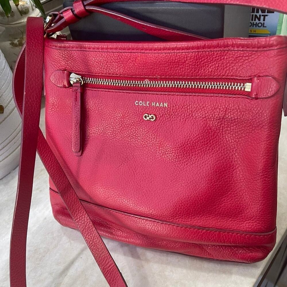 Cole Haan red leather crossbody shoulder bag